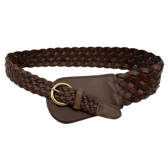 Women's High Low Waist Hand Made Braided Woven Solid Soft Vintage Cowhide Full💟